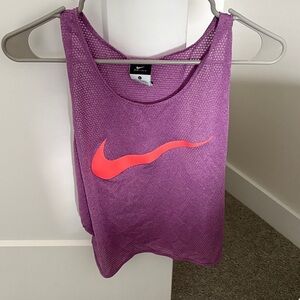 Nike Violet Tank Top with Neon Pink Swoosh